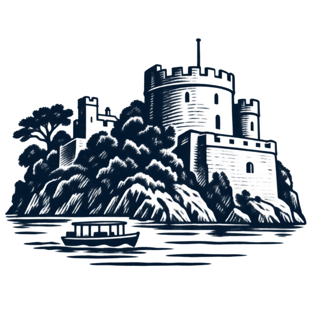 Dartmouth Castle illustration from the app